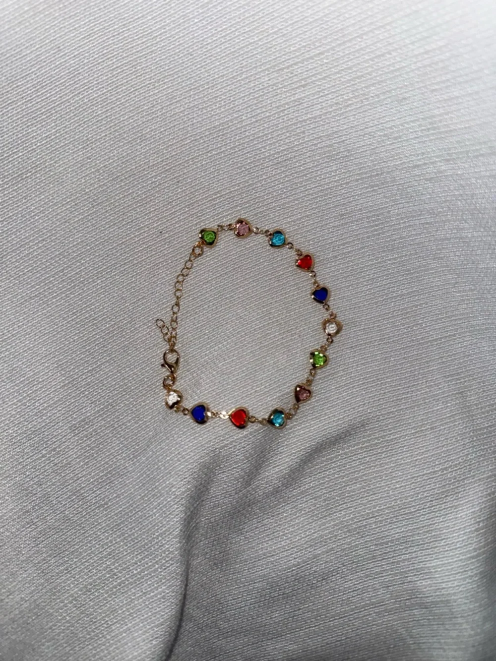 Multicolor Heart Crystal Gold Bracelet - Picture 3 of 4
